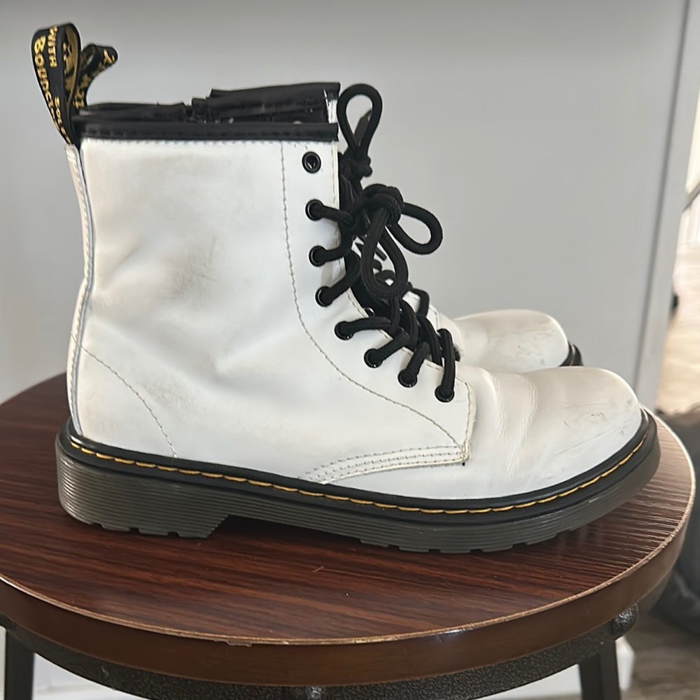 Dr. Martens White Boots with Black Laces